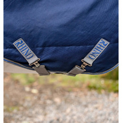 Manta de exterior Horseware Rhino® Plus Pony 250g Negro / gris titanio / azul clásico