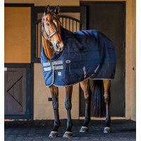 Manta de cuadra Horseware Rhino Original Vari-Layer 250g Negro / gris titanio / azul clásico