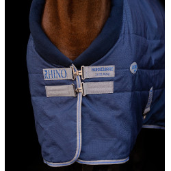 Manta de cuadra Horseware Rhino Original Vari-Layer 250g Negro / gris titanio / azul clásico