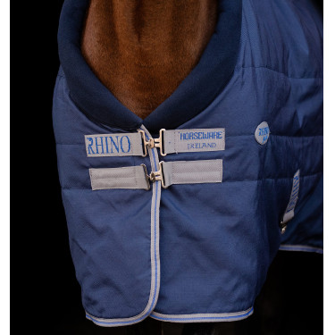 Manta de cuadra Horseware Rhino Original Vari-Layer 250g Negro / gris titanio / azul clásico