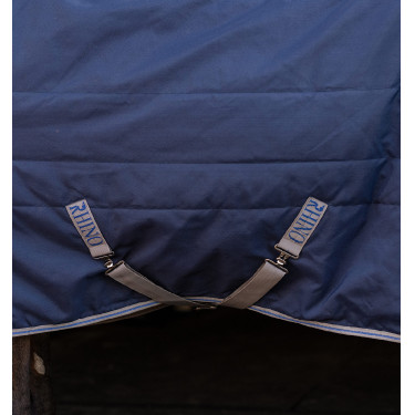 Manta de cuadra Horseware Rhino Original Vari-Layer 250g Negro / gris titanio / azul clásico