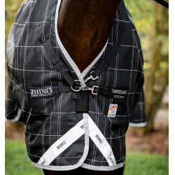 Manta Horseware Rhino Wug Vari-Layer 450g Negro / cuadros blanco gris