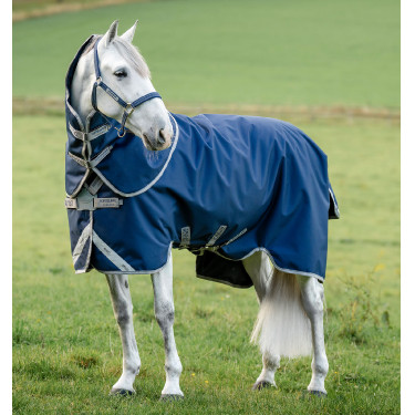 Manta Horseware Amigo 1200D FieldSafe Plus Turnout 100 g Marino / gris titanio / plata Azul marino