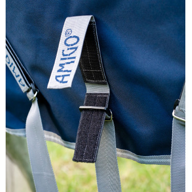 Manta Horseware Amigo 1200D FieldSafe Plus Turnout 100 g Marino / gris titanio / plata Azul marino