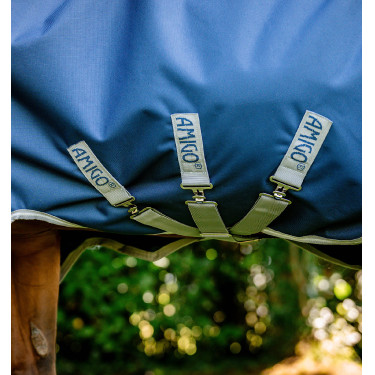 Manta Horseware Amigo 1200D FieldSafe Plus Turnout 100 g Marino / gris titanio / plata Azul marino