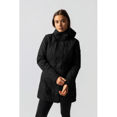 Plumífero calefactable largo Jadine Horze invierno Negro
