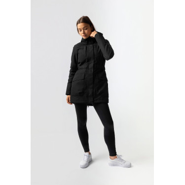 Plumífero calefactable largo Jadine Horze invierno Negro