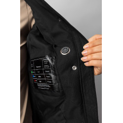 Plumífero calefactable largo Jadine Horze invierno Negro