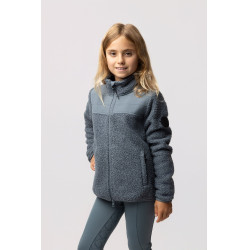 Misha Chaqueta de forro polar híbrida para niños Tiempo tormentoso Gris