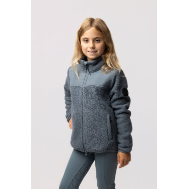 Misha Chaqueta de forro polar híbrida para niños Tiempo tormentoso Gris