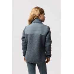 Misha Chaqueta de forro polar híbrida para niños Tiempo tormentoso Gris