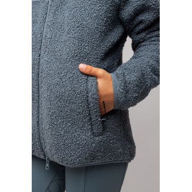 Misha Chaqueta de forro polar híbrida para niños Tiempo tormentoso Gris