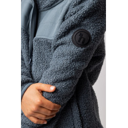 Misha Chaqueta de forro polar híbrida para niños Tiempo tormentoso Gris