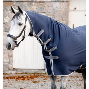 Manta secante Horseware integral Amigo Jersey Marino / gris titanio / plata Azul marino Manta secante Horseware integral Amigo Jersey Marino / gris titanio / plata Azul marino