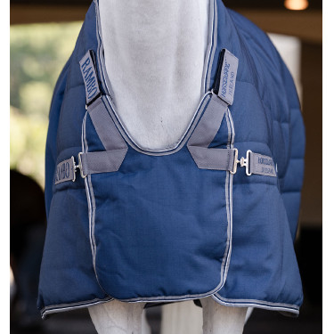 Manta Horseware Rambo Optimo Stable Plus 400g Marino / tormenta / gris plateado Azul marino