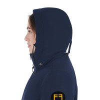 Chaqueta larga de mujer Equestro repelente al agua y cortavientos Americana marina Azul marino Chaqueta larga de mujer Equestro repelente al agua y cortavientos Americana marina Azul marino