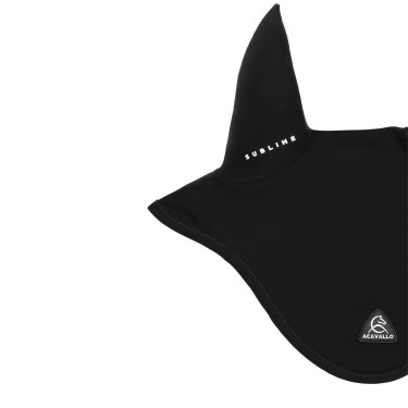 Capucha antimoscas Acavallo Sublime de spandex con parche del logo de silicona Negro