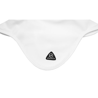Capucha antimoscas Acavallo Sublime de spandex con parche del logo de silicona Blanco