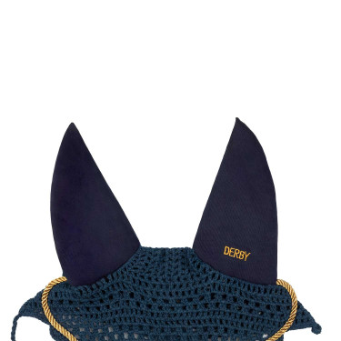 Gorro para caballo Derby de algodón Marino / dorado / marino