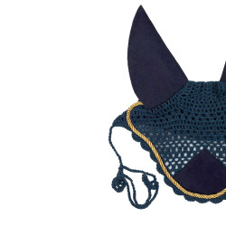 Gorro para caballo Derby de algodón Marino / dorado / marino