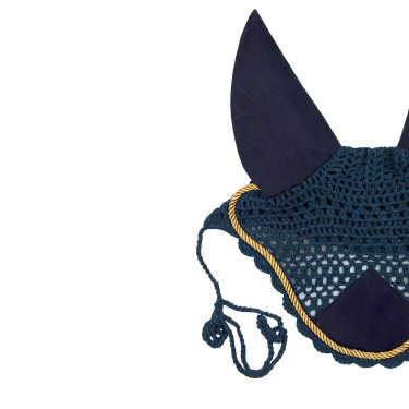 Gorro para caballo Derby de algodón Marino / dorado / marino