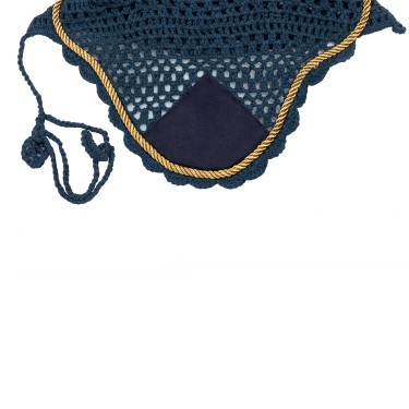 Gorro para caballo Derby de algodón Marino / dorado / marino
