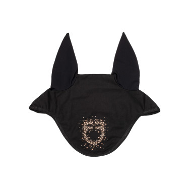 Gorro Equestro de tejido técnico con logotipo con purpurina Negro