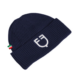 Gorro unisex de punto acanalado Equestro x FISE Americana marina Azul marino