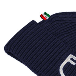 Gorro unisex de punto acanalado Equestro x FISE Americana marina Azul marino
