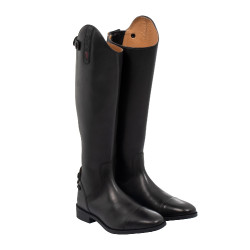 Botas unisex Supreme de cuero flexible con cremallera trasera Negro