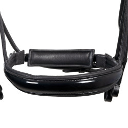 Brida de doma Equestro anatómica de cuero enrollado Negro