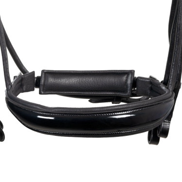 Brida de doma Equestro anatómica de cuero enrollado Negro