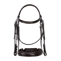 Brida de doma Equestro de cuero sin riendas Marrón oscuro Marrón Brida de doma Equestro de cuero sin riendas Marrón oscuro Marrón