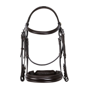 Brida de doma Equestro de cuero sin riendas Marrón oscuro Marrón Brida de doma Equestro de cuero sin riendas Marrón oscuro Marrón