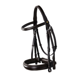 Brida de doma Equestro de cuero sin riendas Marrón oscuro Marrón Brida de doma Equestro de cuero sin riendas Marrón oscuro Marrón