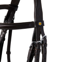 Brida de doma Equestro de cuero sin riendas Marrón oscuro Marr&amp;oacute;n