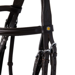 Brida de doma Equestro de cuero sin riendas Marrón oscuro Marrón Brida de doma Equestro de cuero sin riendas Marrón oscuro Marrón