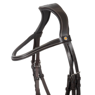 Brida anatómica Equestro con muserola curvada Marrón oscuro Marr&amp;oacute;n