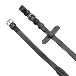 Brida inglesa de cuero suave Equestro con pespuntes decorativos Negro