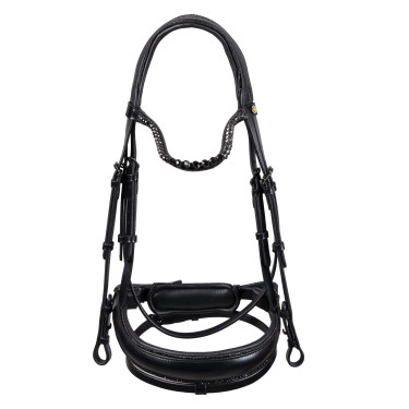 Brida de doma Equestro Diamond de cuero Negro