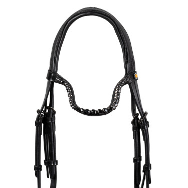 Brida de doma Equestro Diamond de cuero Negro