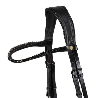 Brida de doma Equestro Diamond de cuero Negro