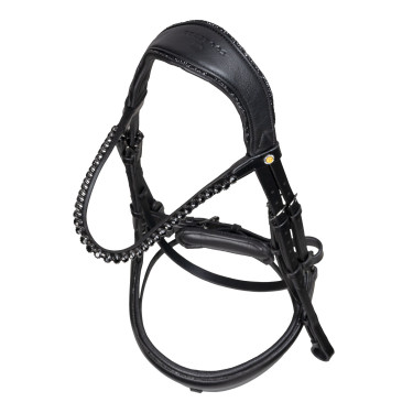 Brida de doma Equestro Diamond de cuero Negro