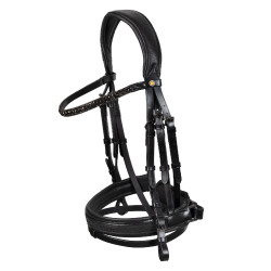 Brida de doma Equestro Elegant de cuero Negro