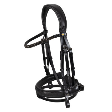 Brida de doma Equestro Elegant de cuero Negro