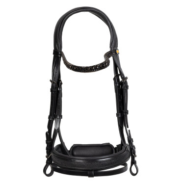 Brida de doma Equestro Elegant de cuero Negro