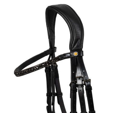 Brida de doma Equestro Elegant de cuero Negro