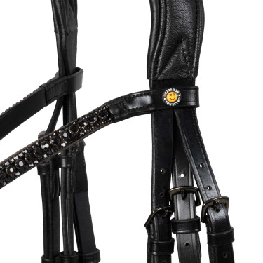 Brida de doma Equestro Elegant de cuero Negro