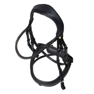 Brida de doma Equestro Elegant de cuero Negro