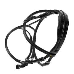 Brida de salto Equestro de cuero inglés Negro